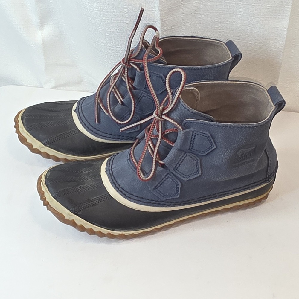 Sorel‎ Out N About Blue Waterproof Ankle Duck Boots Womens Size 7 NL2339-478